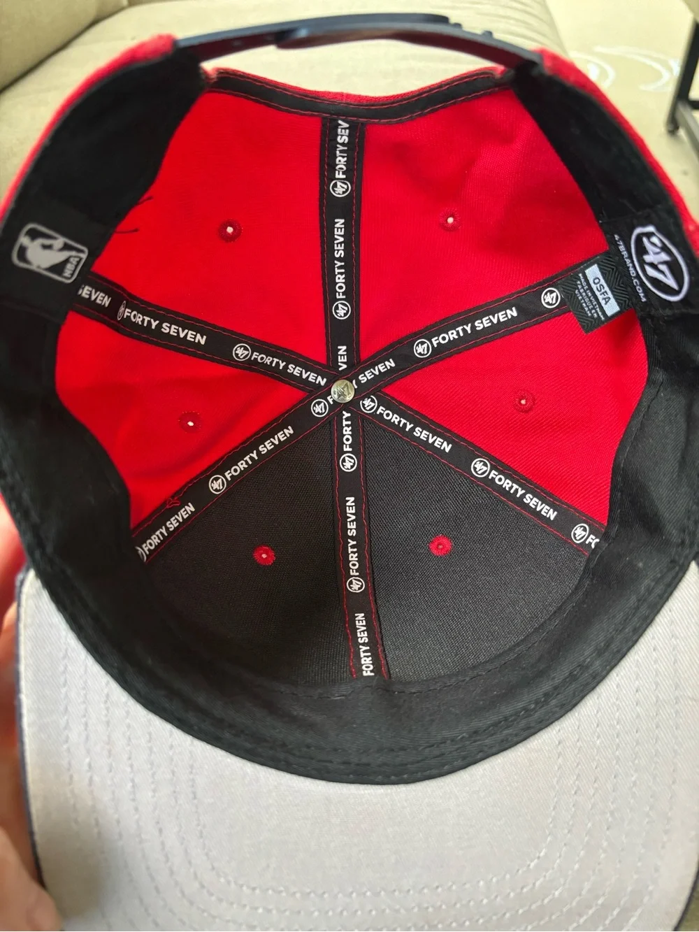 Washington Wizards ’47 Brand Snapback Hat NBA Red Navy OSFA Adjustable Cap